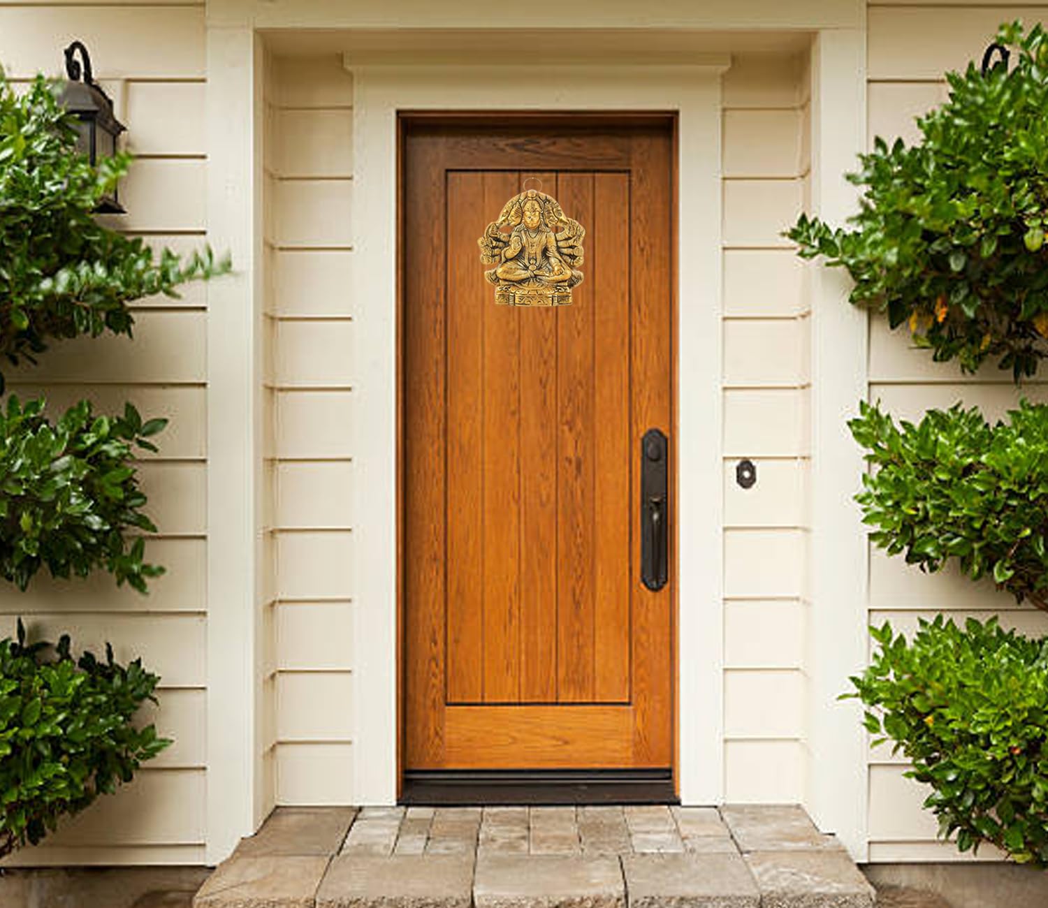 Kitlyn Metal Panchmukhi Hanuman Ji Murti / 5 Mukhi Hanuman Avatar/Panchmukhi Hanuman Ji Wall Hanging Door Entrance 5 Inches